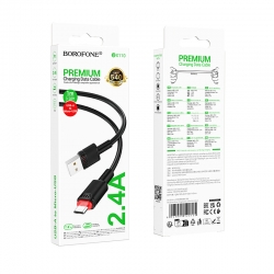 USB кабель micro USB BOROFONE BX110 (100см. 2.4A), черный