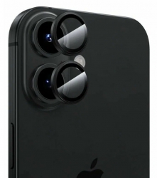 Защитное стекло на камеру iPhone 16/ 16 Plus, черное