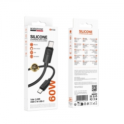 USB-C кабель BOROFONE BX123 Silicone Type-С to Type-С 60W (100см), черный