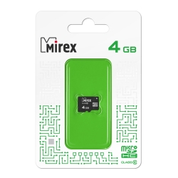 Карта памяти MicroSDHC Mirex 04 GB класс 10 Карта памяти MicroSDHC Mirex 04 GB класс 10
