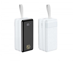 Внешний аккумулятор PowerBank 80000 mAh Remax RPP-291 22.5W, белый
