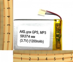 АКБ универсальная на проводах 59/ 37/ 4 мм (3.7V, 1100mAh)