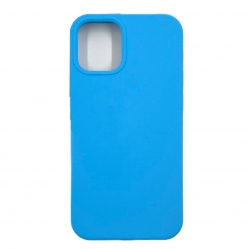 Чехол силиконовый гладкий Soft Touch iPhone 12 mini, голубой №16 (закрытый низ)