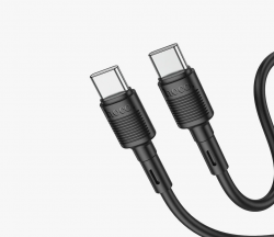 USB-C кабель HOCO X83 Victory 60W Type-С to Type-С (100см), черный USB-C кабель HOCO X83 Victory 60W Type-С to Type-С (100см), черный