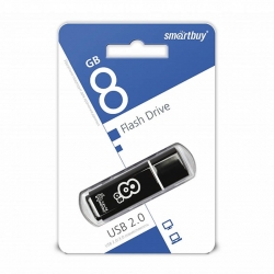 USB флеш-накопитель Smartbuy 08 GB USB 2.0 Glossi series, черный
