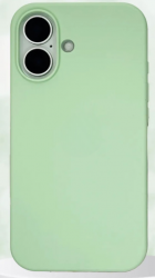 Чехол силиконовый гладкий Soft Touch iPhone 16, зеленый (закрытый низ)