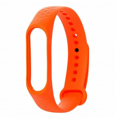 Ремешок силиконовый для Mi Band 3/ 4 рельефный, оранжевый Ремешок силиконовый для Mi Band 3/ 4 рельефный, оранжевый
