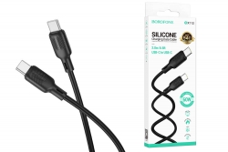 USB-C кабель BOROFONE BX113 Lenny Silicone Type-С to Type-С 60W (200см), черный USB-C кабель BOROFONE BX113 Lenny Silicone Type-С to Type-С 60W (200см), черный