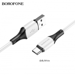 USB кабель Type-C BOROFONE BX79 Термостойкий, силикон (100см. 3A), белый