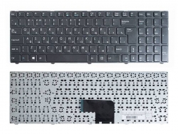 Клавиатура для ноутбука DNS Pegatron C15, C17 Series черная с черной рамкой Клавиатура для ноутбука DNS Pegatron C15, C17 Series черная с черной рамкой