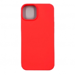 Чехол силиконовый гладкий Soft Touch iPhone 14, ярко-розовый №29 (закрытый низ)