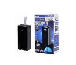 Внешний аккумулятор Power Bank 60000 mAh Remax RPP-173 22.5W, черный Внешний аккумулятор Power Bank 60000 mAh Remax RPP-173 22.5W, черный
