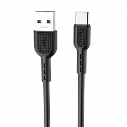 USB кабель Type-C HOCO X33 Surge (100см, 5A), черный USB кабель Type-C HOCO X33 Surge (100см, 5A), черный