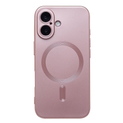 Чехол силиконовый MagSafe Matte iPhone 16, розовый