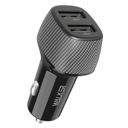 Автомобильный адаптер WALKER WCR-31, 15Вт, USBx2, черное