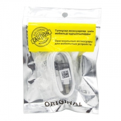 USB кабель micro USB Samsung 1,0м, в металлизированном пакете МТ, белый. (длинный штекер)