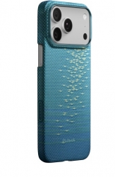 Чехол Pitaka iPhone 17 Pro Max (Питака) Lucid Blue (Прозрачно Голубой)