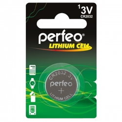 Батарейка Perfeo CR2032/1BL (3v, литиевая) упаковка 1 шт