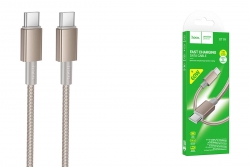 USB-C кабель HOCO X119 Type-С to Type-С "Energy" PD 60W (3A, 1м), нейлон, золотой