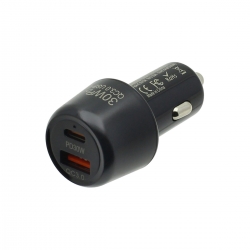 Автомобильный адаптер USB + USB-C 48W (PD30W/QC18W) P29 цвет черный Автомобильный адаптер USB + USB-C 48W (PD30W/QC18W) P29 цвет черный