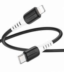 USB-C кабель HOCO X82 PD Type-C to Lightning Silicone (100см), черный USB-C кабель HOCO X82 PD Type-C to Lightning Silicone (100см), черный