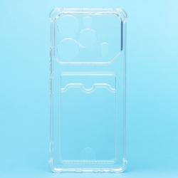 Чехол силиконовый с картхолдером TECNO Pova 6 4G, прозрачный