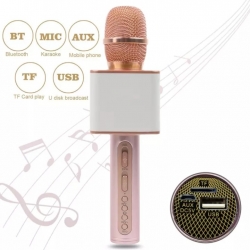 Микрофон беспроводной SDRD SD-08 Розовый (Bluetooth, динамики, USB)