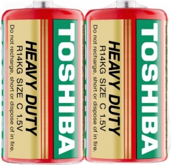 Батарейка Toshiba R14/2SH (1,5v, солевая) упаковка пленка 2 шт