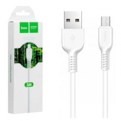 USB кабель micro USB HOCO X20 (300см, 2,4A), белый USB кабель micro USB HOCO X20 (300см, 2,4A), белый