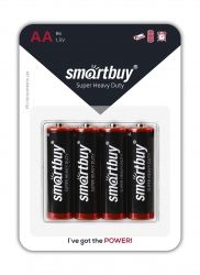 Батарейка Smartbuy R06/4B AA/пальчиковая (1,5v, солевая) упаковка 4 шт