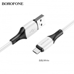 USB кабель micro USB BOROFONE BX79 Термостойкий, силикон (100см. 2,4A), белый