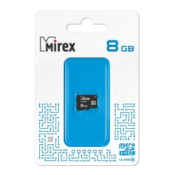 Карта памяти MicroSDHC Mirex 08 GB класс 4