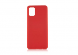 Чехол силиконовый матовый Samsung A52, красный