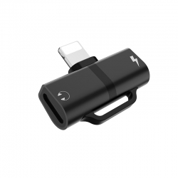 Переходник HOCO LS20 Apple dual Lightning digital audio converter, черный