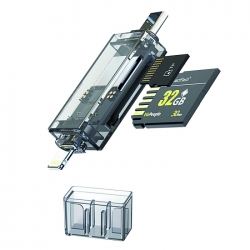 Card-Reader WALKER WCD-71 (SD/ Micro SD), Type-C Lightning, черный Card-Reader WALKER WCD-71 (SD/ Micro SD), Type-C Lightning, черный