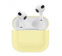 Чехол-бокс для Apple Airpods 3 силиконовый, светло-желтый №15