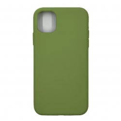 Чехол силиконовый гладкий Soft Touch iPhone 11, зеленый №1 (закрытый низ)