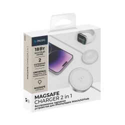 Беспроводное зарядное устройство Deppa (24021) MagSafe Qi Fast Charge 18Вт Беспроводное зарядное устройство Deppa (24021) MagSafe Qi Fast Charge 18Вт