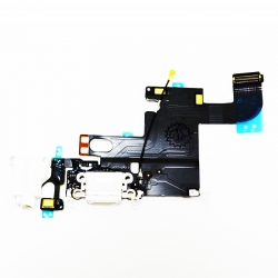 Шлейф iPhone 6S на разъем зарядки, разъем гарнитуры и микрофон, Белый (OR100%) Шлейф iPhone 6S на разъем зарядки, разъем гарнитуры и микрофон, Белый (OR100%)