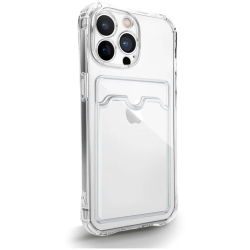 Чехол силиконовый с визитницей iPhone 13 mini, прозрачный Чехол силиконовый с визитницей iPhone 13 mini, прозрачный