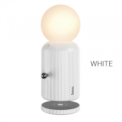 Беспроводное зарядное устройство HOCO H8 Jewel + настольная ночная лампа, 7 цветов, белый