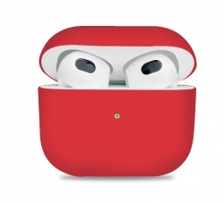 Чехол-бокс для Apple Airpods 3 силиконовый, красный №8 Чехол-бокс для Apple Airpods 3 силиконовый, красный №8