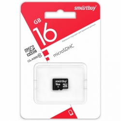 Карта памяти MicroSDHC Smartbuy 16 GB класс 10 (UHS-I, U1, class 10)