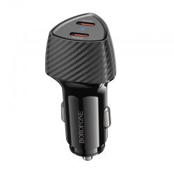 Автомобильный адаптер BOROFONE BZ31D, 2Type-C, PD60W, 3A, черный