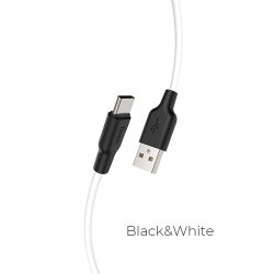 USB кабель Type-C HOCO X21 Plus Silicone (200см), черно-белый