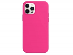 Чехол силиконовый гладкий Soft Touch iPhone 12, ярко-розовый №62 (закрытый низ)