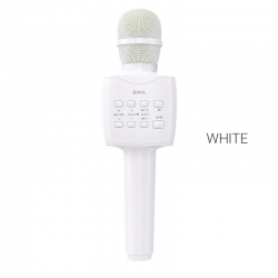 Микрофон караоке беспроводной HOCO BK5 Cantando, белый Микрофон караоке беспроводной HOCO BK5 Cantando, белый