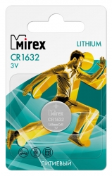 Батарейка Mirex CR1632 (3V, литиевая) 1шт Батарейка Mirex CR1632 (3V, литиевая) 1шт