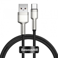 USB кабель Type-C BASEUS Cafule Series Metal 1 м (6A, 66W), черный USB кабель Type-C BASEUS Cafule Series Metal 1 м (6A, 66W), черный