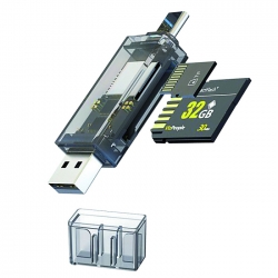 Card-Reader WALKER WCD-72 (SD/ Micro SD), Type-C - USB, черный